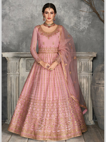 Buy Indian Blush Pink Embroidered Anarkali Gown for Women Online in USA,  UK, Canada, Australia, Germany, New Zealand and Worldwide at Best Price